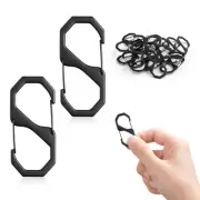 20 Pack 1.6 Inch Small Carabiner Clips Metal Spring Gate Snap Hooks
