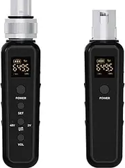 Portable Wireless Microphone Transmitter Receiver, 386UHF Wireless XLR Transmitter Receiver System, Plug-on XLR Mic Adapter Fits for Dynamic Mic, Audio Mixer，Microphone System (540-590)