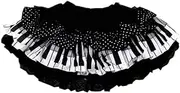 [BONVEN] Womens Pleated Y2k Cute Skirt Elastic Waist Black and White Piano Key Trendy Polka Dot Lace Lotus Skirt