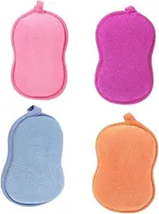 SOESFOUFU Soft Bath Sponge Brush Set 4pcs Baby Shower Loofah for Newborns Toddlers Kids Cleaning Exfoliating