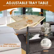 360° Rotatable Sofa Tray Table Height Adjustable Couch Side Table with SeSbX