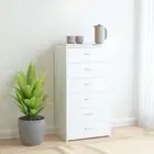 NNEVL Sideboard with 6 Drawers White 50x34x96 cm Chipboard