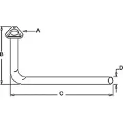 181600M91 Horizontal Exhaust Pipe Fits Massey Ferguson Tractors 35 TO30 TO35 +