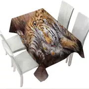 Wildlife Animal Art Tiger Family in Bamboo Forest Tablecloth
