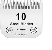 [Filymosie] 10 Skip Tooth Blades,Detachable Pet Dog Grooming Steel Blade，Compatible with andis/Oster A5/Wahl KM10 Series Clippers,Cut Length 1/8-Inch (3.2mm)