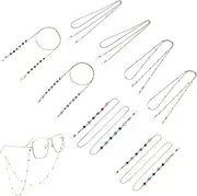 [JIEYUMAO] 8Pcs Eyeglasses Chain, 8 Styles Metal Glasses Chain for Women, Anti-Slip Sunglasses Chain Spectacle Chain Eyeglass Strap Glasses Cord Beaded Glasses Chain for Sports or Daily Use