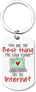 [Kefley] Funny Gifts for Boyfriend You Are The Best Thing I've Ever Found on The Internet Keychain Online Dating Chatting Gifts for Friends Boyfriend Long Distance Gifts for Anniversary Christmas Valentines