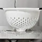 Footed Colander Plastic Strainer Kitchen Food Pasta Vegetables Grain Rinser Bowl
