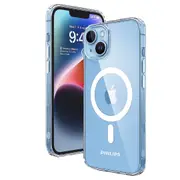 Philips for iPhone 14 Case Clear, Supports Magnetic Wireless Charging, Non-Yellowing Shockproof Phone Bumper Cover DLK6106T
