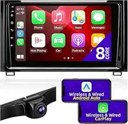 Android Car Radio Upgrade Compatible with Wireless Carplay Android Auto 8 core Touchscreen Stereo Bluetooth GPS AM/FM Navigation Backup Camera Media Play Head Unit for Toyota Tundra 2014-2021