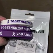 You Are Not Alone-Together We Fight Silicone 12 Wristband Cancer Awarenes...
