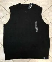 Perry Ellis Principles Argyle V Neck Sweater Vest XL Charcoal Heather NWT $69