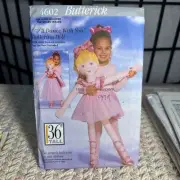 Butterick 4602 36" Tall Ballerina Doll Sewing Pattern Uncut Factory Folded