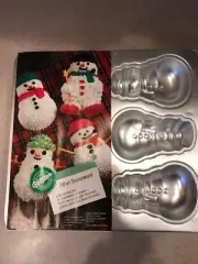 NOS Vintage 1992 Wilton Mini Snowmen (6 Snowman) Cake Pan 2105-472