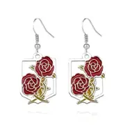 Attack on Titan Anime Garrison Corps Rose Earrings Jewelry NEW