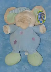 Soft Classice Plush Elephant Baby Rattle Blue Green Star Stuffed Toy 11"