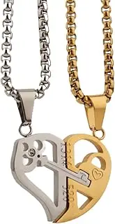[Scddboy] BFF Necklace for 2,Best Friend Necklaces,Couple His Hers Necklaces Broken Heart Pendants