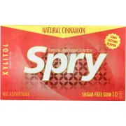 Spry Xylitol Chewing Gum Sweetened Natural Cinnamon 10 Pieces