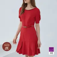 在飛比找momo購物網優惠-【ILEY 伊蕾】甜美公主風花瓣裙擺洋裝(紅色；M-2L；1