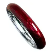 CHERRY RED__ TRANSLUCENT ENAMEL BAND RING_SZ-9 ___925 STERLING Silver_NF