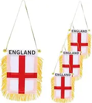 Luxshiny Elegant England Car Flags Mini Banners Rearview Mirror Decor Car Charm Hanging Accessories