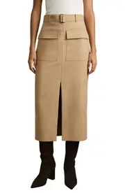Reiss Oakley Midi Skirt in Camel at Nordstrom, Size 2 Us