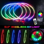 4X For JEEP Wrangler 15.5" RGB LED Wheel Rim Ring Lights Underglow Chasing Light