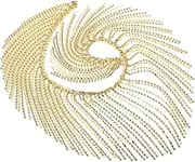 KOCKSHION Rhinestone Tassel Chain DIY Fringe Trim for Clothing Accessories Decorative Rhinestone Chain Bling Decoration for Hats Bags and Belts