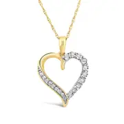 Heart Necklace with 0.10ct of Diamonds in 9kt Yellow Gold