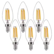 60W Equivalent LED Chandelier Light Bulbs, Dimmable, E12 Base, Clear B11 LED