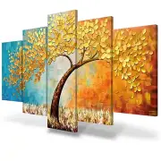 Wall Decor Living Room Canvas Wall Art Tree of Life Abstract Gold Wall Decor ...