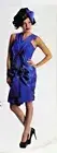 Rubies Secret Wishes Boardwalk Mob Wife Costume, Halloween, 80's Blue Dress, NWT