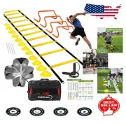 Complete Agility Ladder Set: Speed Training Equipment with 20ft Ladder & Hurdles