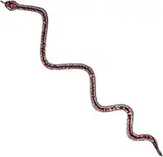38" Long Sparkle Rhinestones and Sequin Red Snake Shaped Patches Applique Trim Ribbon for Outfit
