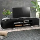 TV Unit Entertainment Unit 190cm Black Storage Drawers Cabinet Stand-Artiss