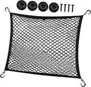 HEALEEP 1 Set Car Cargo Net for Trunk Stretchable Rear Luggage Organizer Durable Double Mesh Design Space Saving Storage with Easy Installation for Suvs and Pickup Trucks