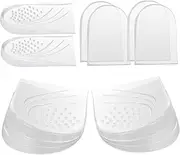 FOMIYES Transparent Gel Heel Cushion Inserts Washable Height Increasing Insoles for Men Women Fits Heels Flats Boots and Sneakers Adhesive Backing