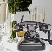 Retro Landline Telephone Classic Dial Desk Telephone, Vintage Landline Phone, Message Recording with a Recording Telephone Message Book, Clear Sound for Home School Office