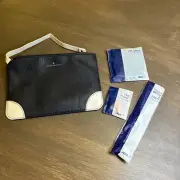 Globe Trotter ANA Amenity Travel Toiletry Blue/White Bag w/ Items New