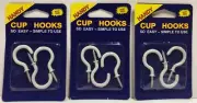 9 X METAL WHITE VINYL COATED CUP SCREW IN HANGER /HOOKS,16 MM - 5/8" MM STRONG