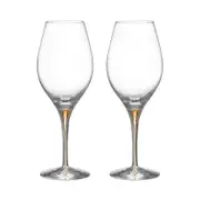 Orrefors Intermezzo Balance Gold Wine Glass, Set of 2 - Exclusive