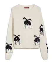Animal jacquard pattern sweater XS white