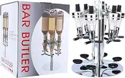 Liquor Dispenser, Liquor Bottle Dispenser, Whiskey Dispenser, Rotating Wall Mounted 6 Bottle Stand Drinks Dispenser for Spirits and Wine, Bar Butler Organizer