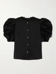 [Alessandra Rich] Alessandra Rich - Envers Satin Blouse - Black - IT36 IT 36 Black