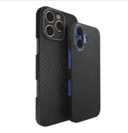 2024 Aramid Fiber Case Magnet Slim Bumper Light Case for iPhone 16 Plus Pro Max