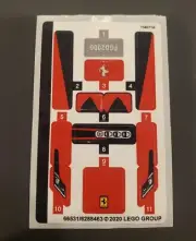 NEW LEGO Sticker Sheet for Set 76895 - (66531/6288463) Ferrari F8 Tributo