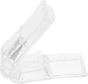 OHPHCALL 2pcs Portable Medicine Case with Pill Slicer Small Pill Cutter Splitter for Tablets Vitamins