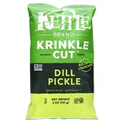 Kettle Foods, Krinkle Cut Potato Chips, Dill Pickle, 5 oz (141 g)