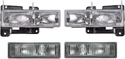 TRQ Driver & Passenger Side Lighting Kit Compatible with Chevrolet GMC GM2502101 GM2503101 GM2518135 GM2519135 GM2520108 GM2521108