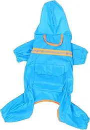 FONDOTIN Reflective Hooded Dog Raincoat Puppy Poncho for Outdoor Use Stylish Pet Rain Gear with Easy Pack Design for Rainy Days